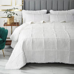 Couvre-lit blanc patchwork matelassé en coton