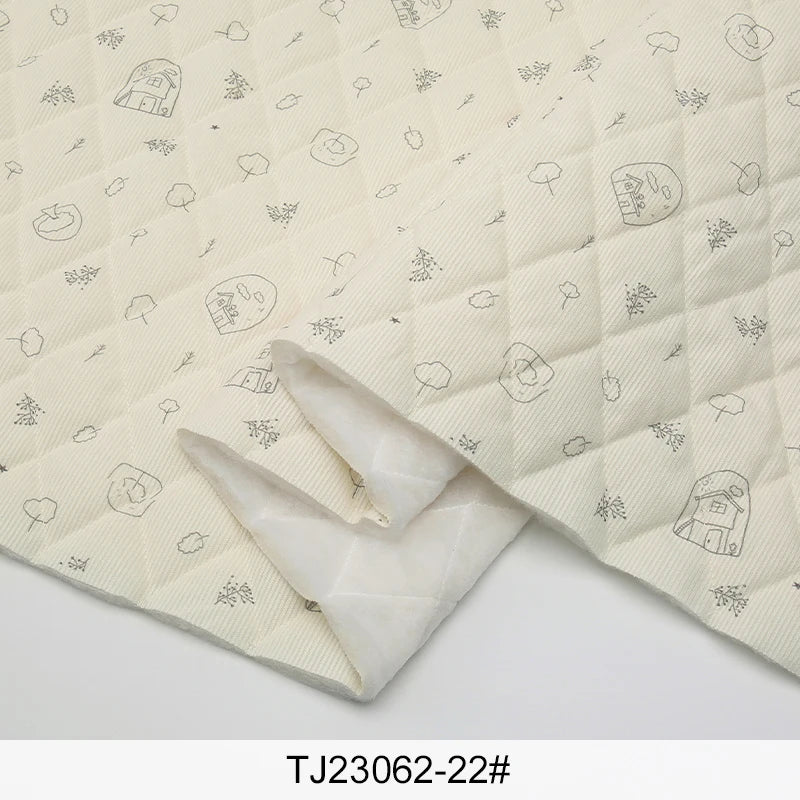tissu imprimé fleurs lapins blanc rose vert bleu clair vintage enfantin résistant déchirure bricolage