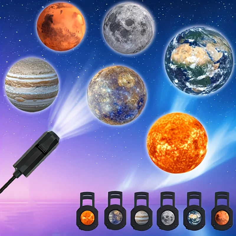 projecteur étoiles planètes modes adhésif veilleuse nuit lune LED couleurs noires bleues rouges modernes