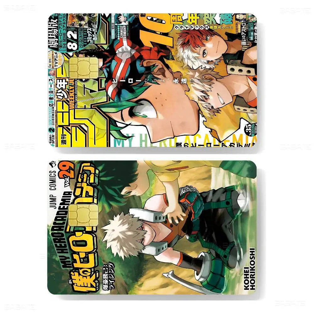 sticker carte crédit anime katsuki bakugo personnalisable réutilisable waterproof multicolore