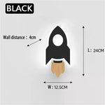 lampe murale moderne applique étoile lune fusée bleu noir adhésive led chambre enfant salle