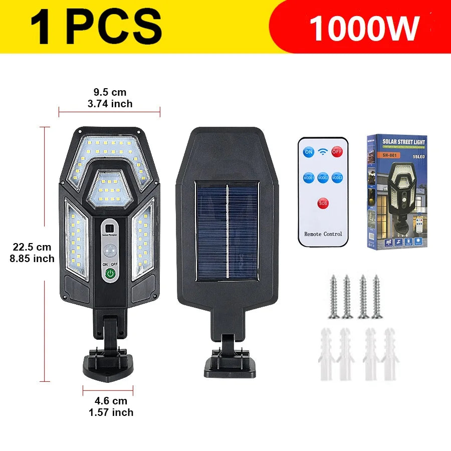 lampe solaire extérieure moderne télécommande contrôle distant ip67 led noire abs