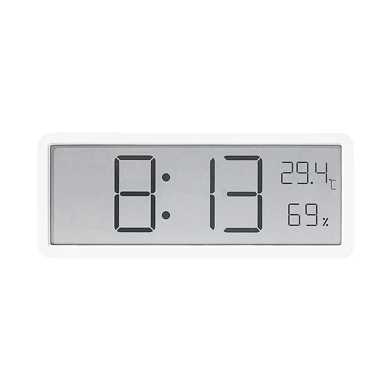 horloge murale numérique moderne affichage heure température humidité noir blanc