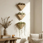 jardinière murale bois minimaliste modernes triangles succulentes bohèmes géométriques fixations vis incluses decorationintérieur
