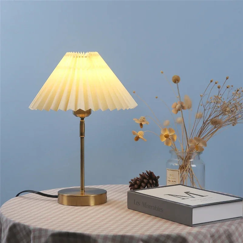 lampe table plissée réglable moderne led adhésive opaques blanc salon chambre