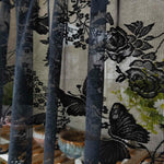 rideau noir dentelle papillon transparent japonais fenetre maison