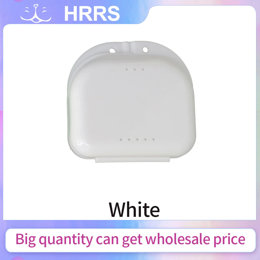 boîtes conservation prothèses dentaires violet bleu jaune rose blanc vert clips pratique compact