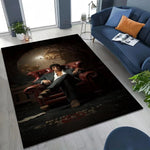 tapis salon décoratif portrait cinéma noir blanc moderne grand tapis sol maison intérieur