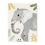 affiche toile animaux jungle lion zebre elephant decor chambre enfant cartoon beige vert