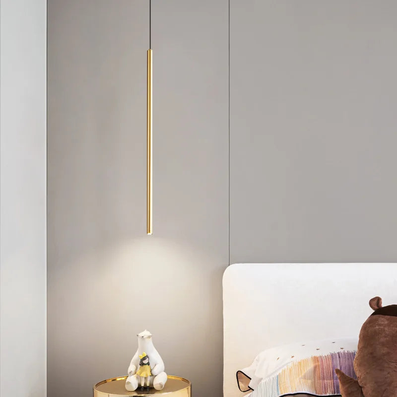 lampe suspendue minimaliste noir doré salon chambre lumière moderne