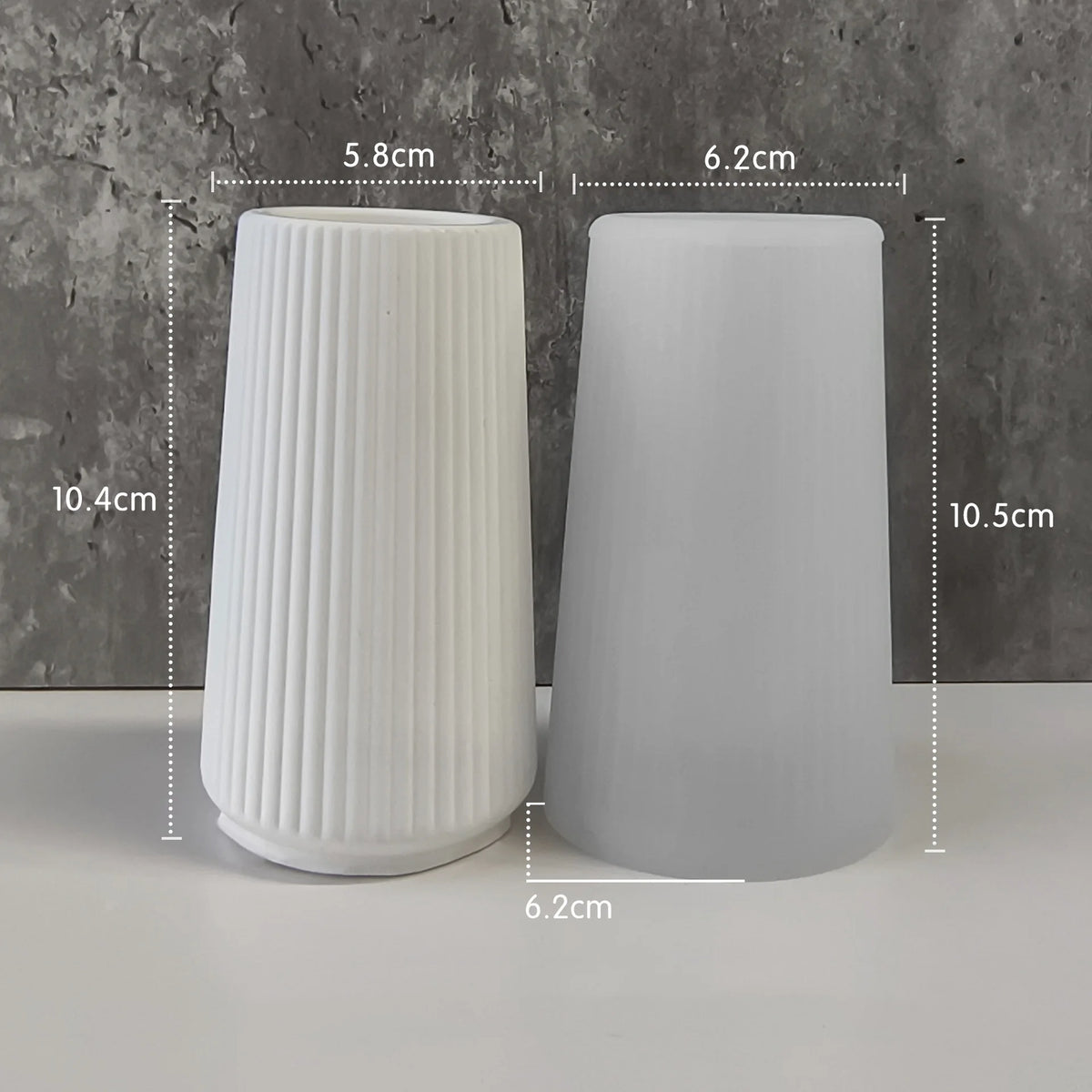 vases silicone blancs rayures verticales modernes décoration bricolage artisanal maison