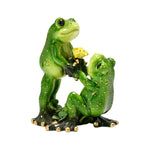 figurines grenouilles yoga vert or décoratives ludiques zen table bureauscrição