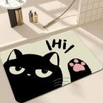 tapis sol décoratif chat dessin animé bienvenue intérieur salon chambre moderne anti dérapant polyester