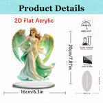 statue ange vert blanc doré élégante détaillée classique romantique maison 16cm 20cm opaquet pvc