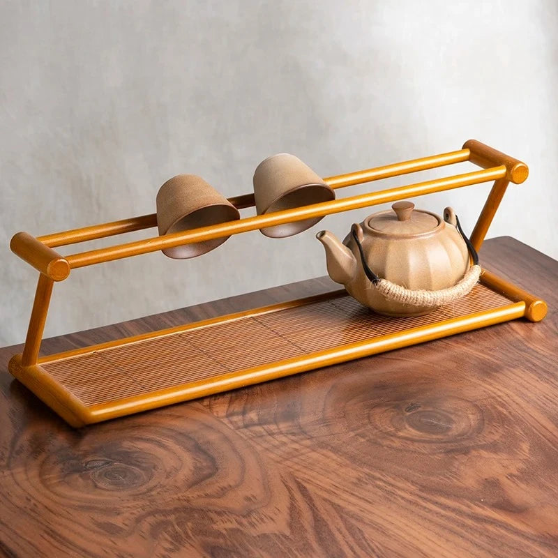 porte tasses théière plateau décoration asiatique tasses céramique théière cordon serrure bois texturé