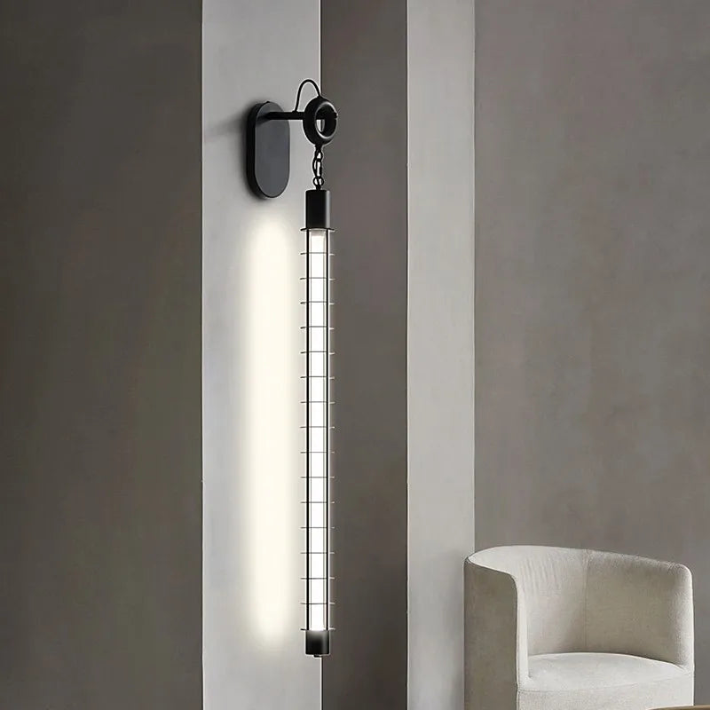 Luminaire mural LED moderne tube suspendu noir blanc chaud industriel moderne
