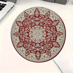 tapis rond vintage oriental persan motif floral ornements floraux rouge beige tapis souris antidérapant