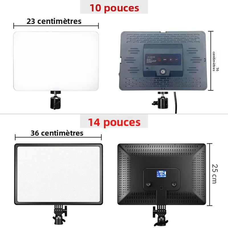 lampe led studio photo noir moderne réglable télécommande lcd