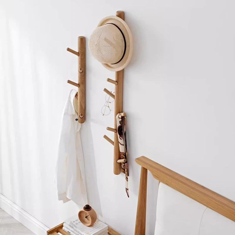 Porte-manteau mural bois naturel décoration
