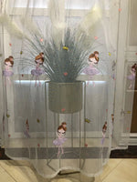 rideau blanc danseuse tutu couronnes coeurs floral transparent enfant moderne polyester