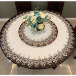 serviette table brodée fleuriale diamètre 50cm blanc élégante réutilisable polyester machine laverextérieur noël