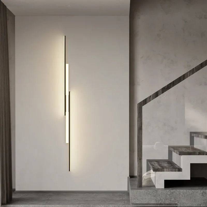 lampe murale moderne noir led dimmable télécommande minimaliste éclairage quotidien 120cm 100cm 80cm