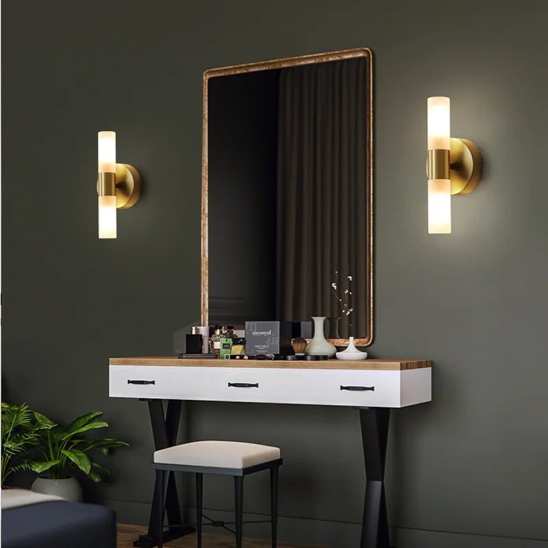 lampe murale moderne blanc doré texture mat éclairage led base épaisse 21 42 cm