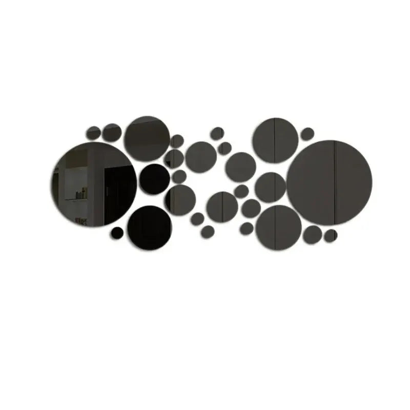 miroirs autocollants miroir acrylique moderne 26 pièces argenté doré noir minimaliste chambre bains télévision