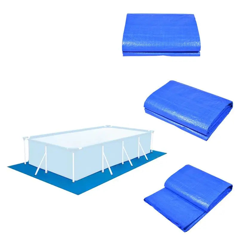 tapis piscine bleu texture tissée protection sol grande taille rectangulaire sans fixation