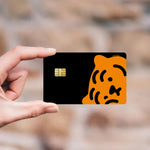 carte crédit imperméable ours motif minimaliste adhésif noir orange simple