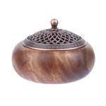 cendrier bois marron ajouré traditionnel décoration intérieure thé prière yoga aromathérapie