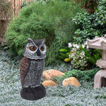 décoration extérieure hibou noir plumes réalistes ornement animalier jardin figuration