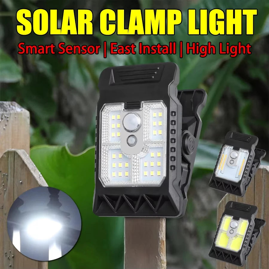 lampe solaire portable étanche ip65 led clip noir moderne abs