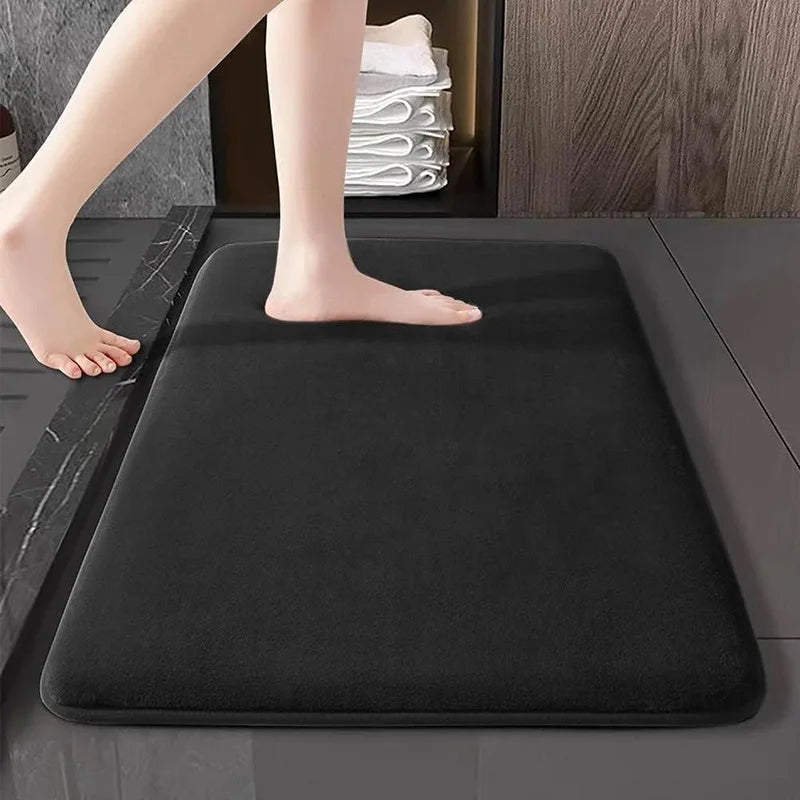 tapis bain absorbant gris rose clair moderne doux adhésif salon salle bain confortable