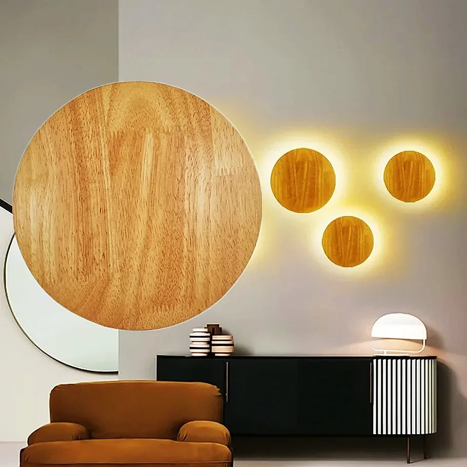 lampe murale bois led moderne minimaliste éclairage quotidien chambre cuisine salon entrée étude(toucher)