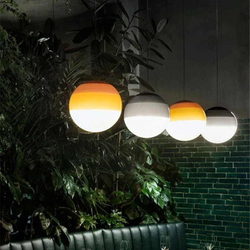 suspension lumineuse moderne vert orange bleu gradient coloré câble suspendu 15cm 20cm