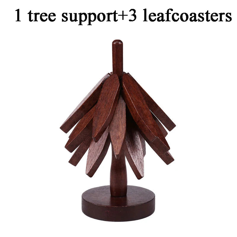 coasters bois marron moderne arbres étoile anti brûlure respectueux environnement decoration table