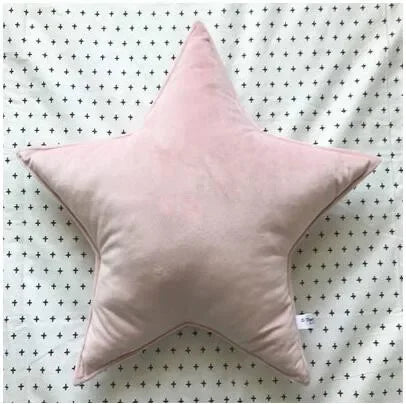 coussin étoile solide bleu marine bleu clair gris vert pastel rose pâle moderne doux