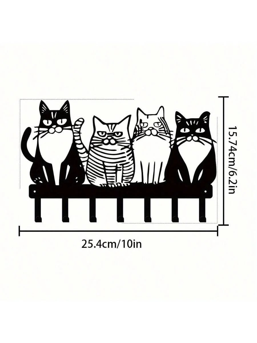porte clefs mural noir silhouette chien pattes moderne decoration maison objet decoratif