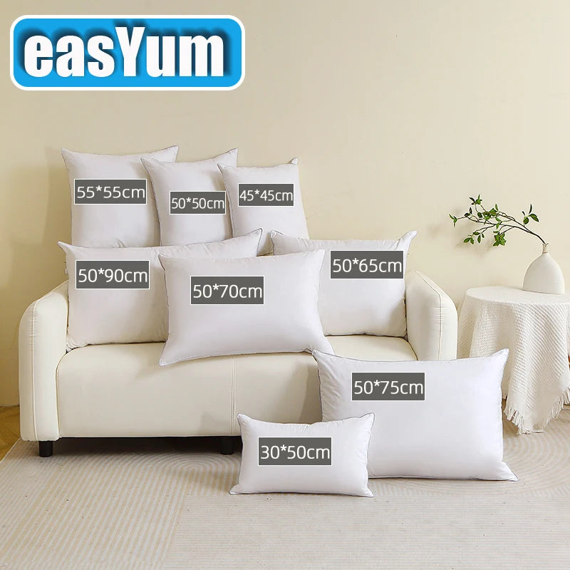 coussin plume hypoallergénique 100% coton blanc rectangulaire minimaliste fixé adaptable lit siège