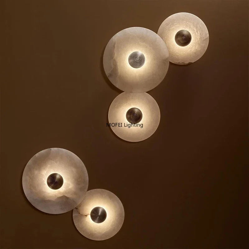applique murale moderne marbre blanc led éclairage cuisine chambre fixée mur