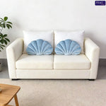 coussin velours coquillage lavable moderne rose bleu violet lit salon chambre