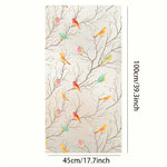 film décoratif statique multicolore branches fleurs oiseaux naturel isolation thermique uv 45cm 100cm