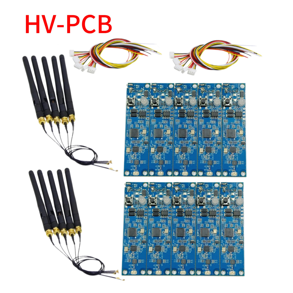 contrôleur dmx512 sans fil pcb vert antenne noire câbles colorés électronique technologie dmx