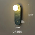 lampe murale marbre moderne vert gris blanc ampoule 14x32cm