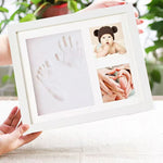 Cadre photo multi photos empreintes main patte noir blanc décoratif sentimental familial