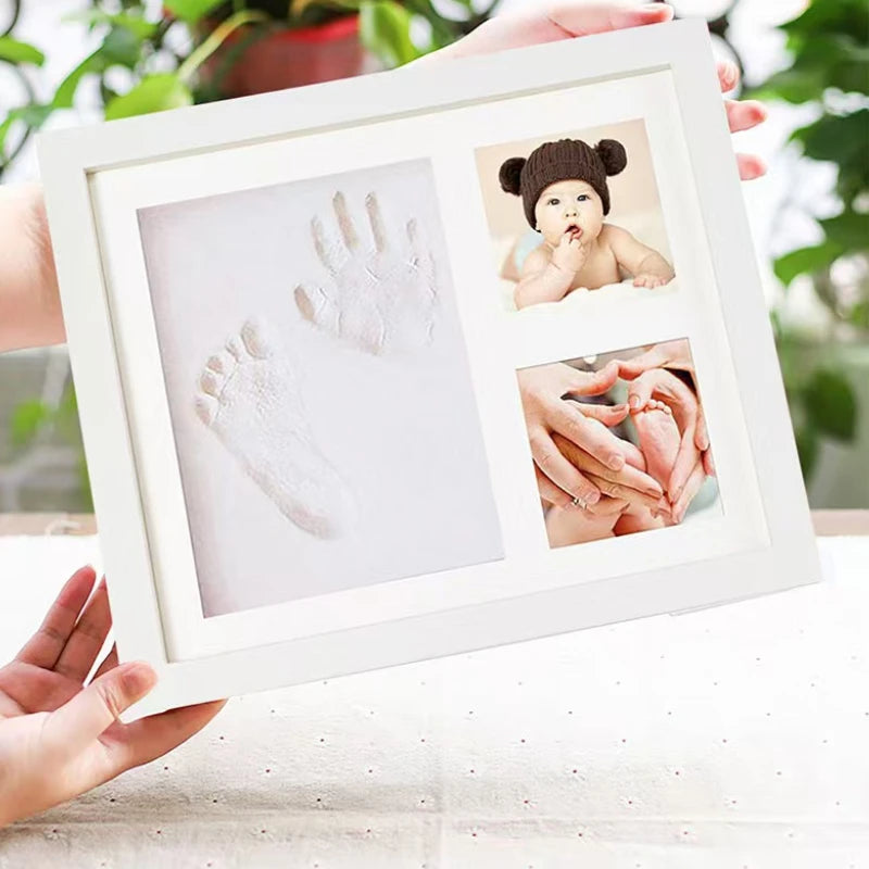 Cadre photo multi photos empreintes main patte noir blanc décoratif sentimental familial