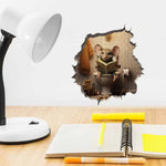 Sticker mural illusion trou de souris