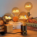 ampoule led filament transparente dorée love dream note vintage métallique moderne chambre 220v