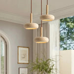 suspension lumineuse moderne pierre beige brun clair texture granuleuse minimaliste intérieur chambre salon étude